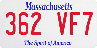 MA license plate 362VF7