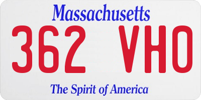 MA license plate 362VH0