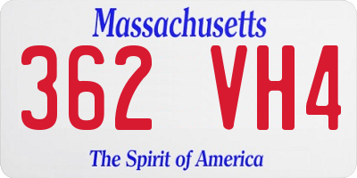 MA license plate 362VH4