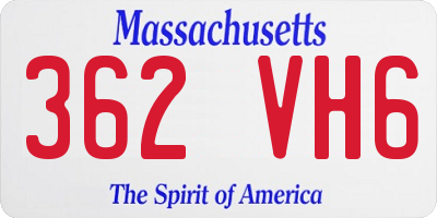 MA license plate 362VH6
