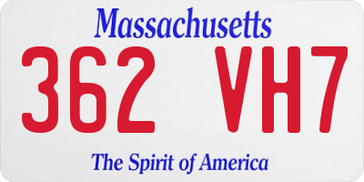 MA license plate 362VH7