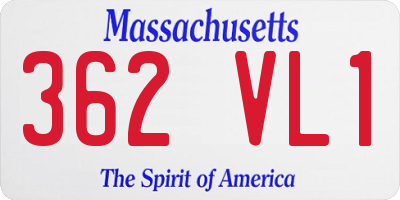 MA license plate 362VL1
