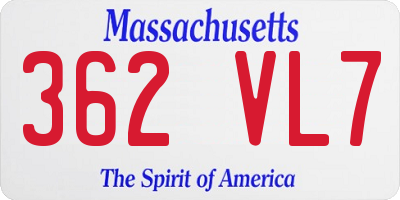 MA license plate 362VL7