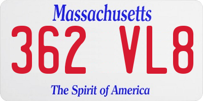 MA license plate 362VL8