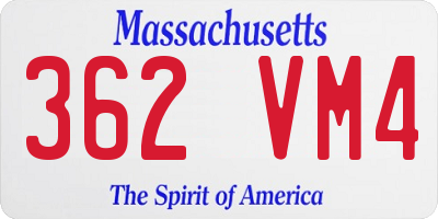 MA license plate 362VM4