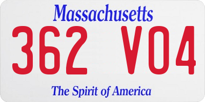 MA license plate 362VO4
