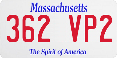 MA license plate 362VP2