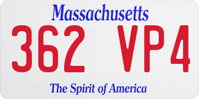 MA license plate 362VP4