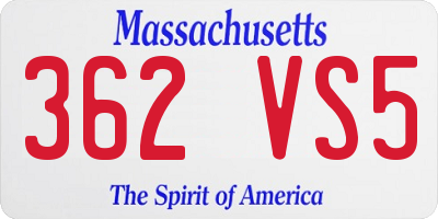 MA license plate 362VS5