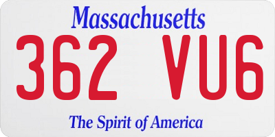 MA license plate 362VU6