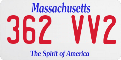 MA license plate 362VV2