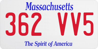 MA license plate 362VV5