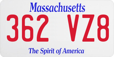 MA license plate 362VZ8