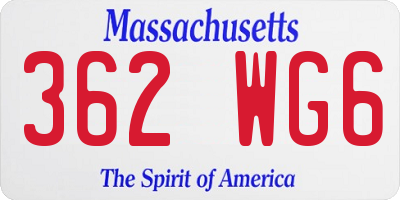 MA license plate 362WG6