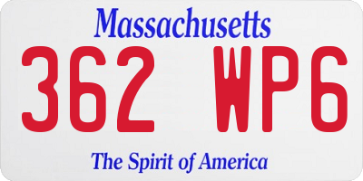 MA license plate 362WP6