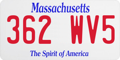 MA license plate 362WV5