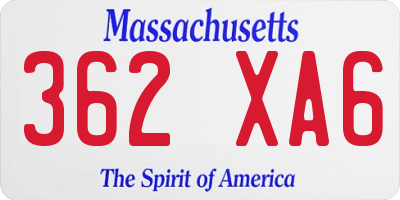 MA license plate 362XA6