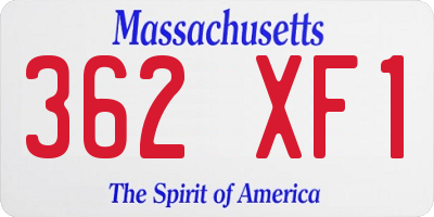 MA license plate 362XF1