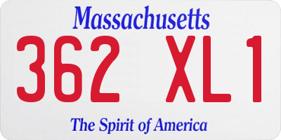 MA license plate 362XL1