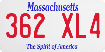 MA license plate 362XL4