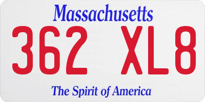 MA license plate 362XL8