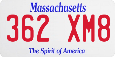 MA license plate 362XM8