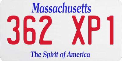 MA license plate 362XP1