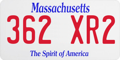 MA license plate 362XR2
