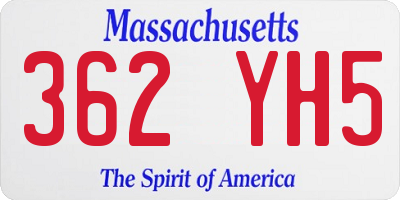 MA license plate 362YH5
