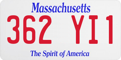 MA license plate 362YI1