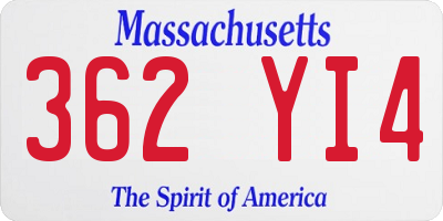 MA license plate 362YI4