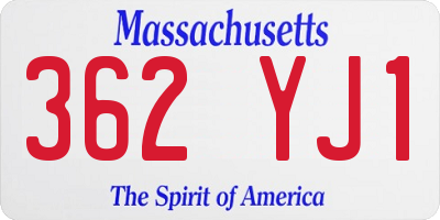 MA license plate 362YJ1