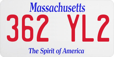 MA license plate 362YL2