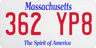 MA license plate 362YP8