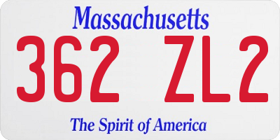 MA license plate 362ZL2