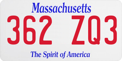 MA license plate 362ZQ3