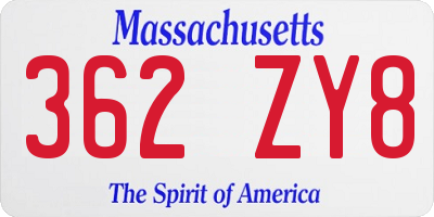 MA license plate 362ZY8