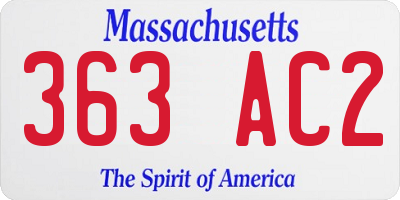 MA license plate 363AC2