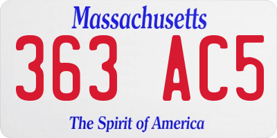 MA license plate 363AC5