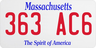 MA license plate 363AC6