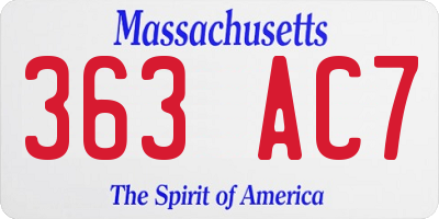 MA license plate 363AC7