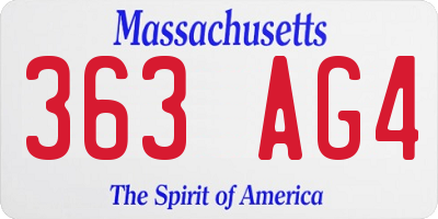 MA license plate 363AG4