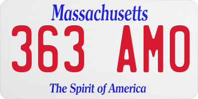MA license plate 363AM0