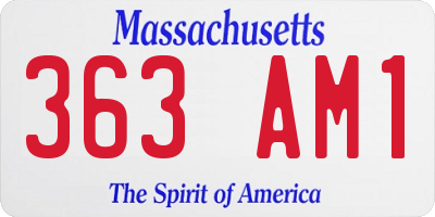MA license plate 363AM1