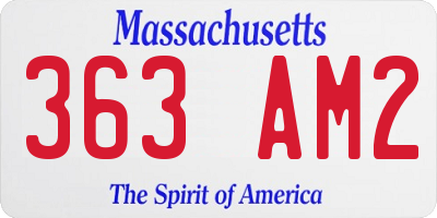 MA license plate 363AM2
