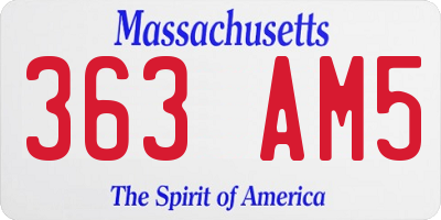 MA license plate 363AM5
