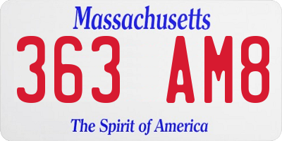 MA license plate 363AM8