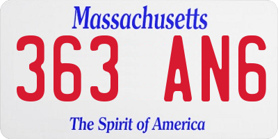 MA license plate 363AN6