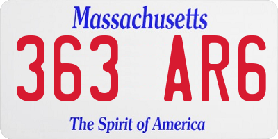 MA license plate 363AR6