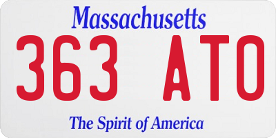 MA license plate 363AT0